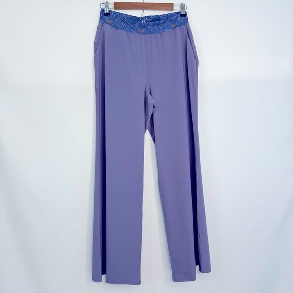 Youer Success Pants Wide Leg Women Size L High Waist Lightweight Alpen Purple - Picture 3 of 17